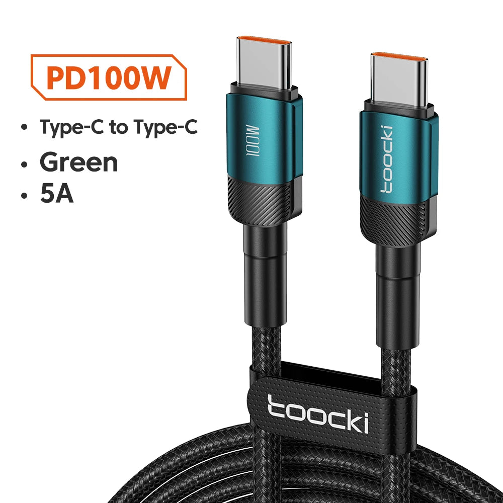 Toocki 100W USB-C to USB-C Fast Charging Cable | PD 3.0 & QC 4.0
