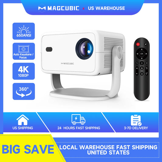 Magcubic Native 1080P Smart Projector | 650 ANSI, Android 11, Auto Keystone