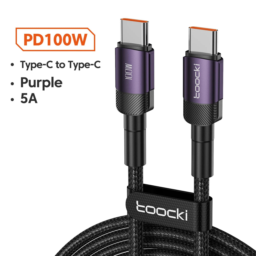 Toocki 100W USB-C to USB-C Fast Charging Cable | PD 3.0 & QC 4.0