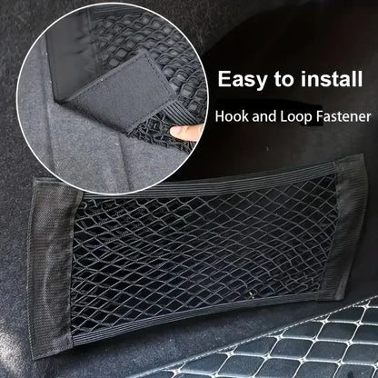 Universal Car Mesh Storage Net | Elastic Trunk & Seat Back Organizer