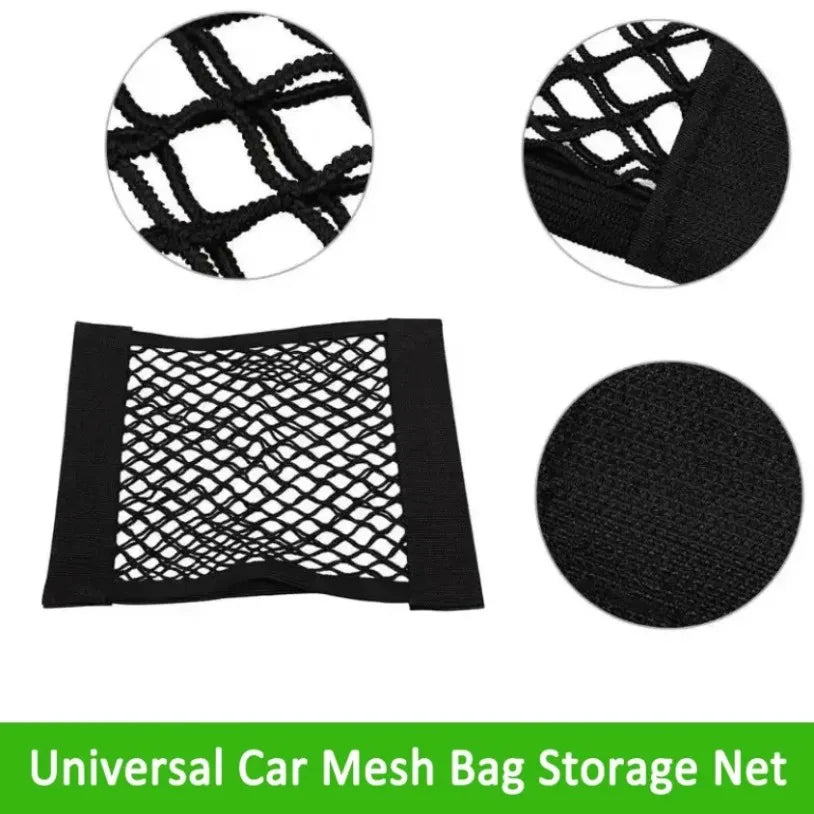 Universal Car Mesh Storage Net | Elastic Trunk & Seat Back Organizer
