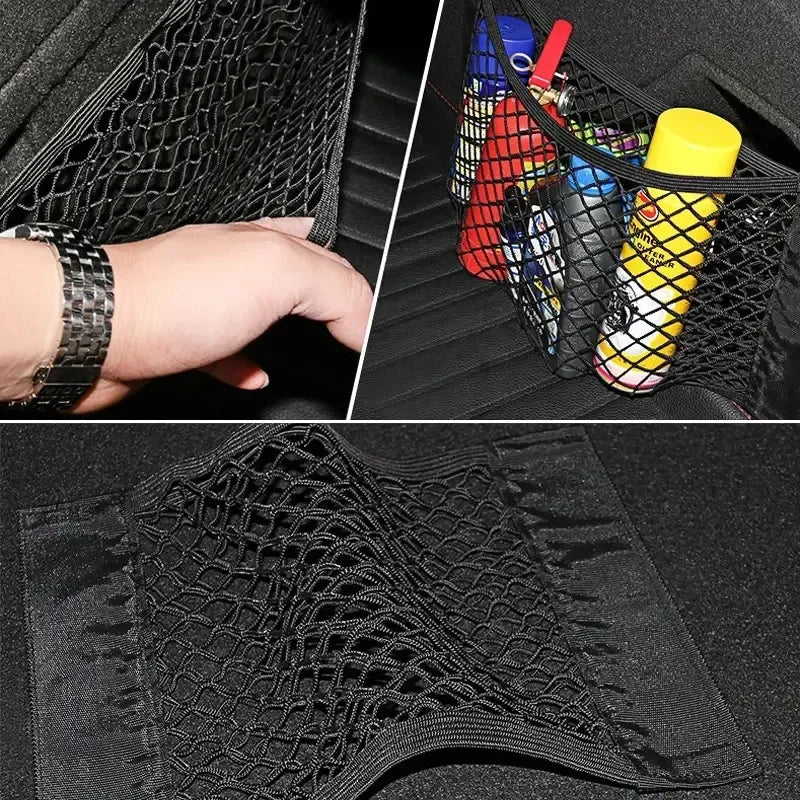 Universal Car Mesh Storage Net | Elastic Trunk & Seat Back Organizer
