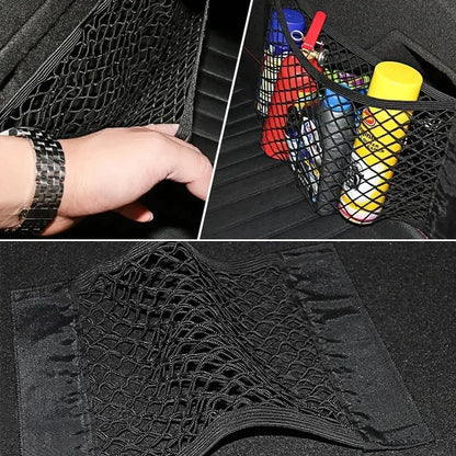Universal Car Mesh Storage Net | Elastic Trunk & Seat Back Organizer