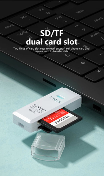 2-in-1 USB 3.0 SD & Micro SD Card Reader | High-Speed Data Transfer