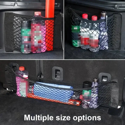 Universal Car Mesh Storage Net | Elastic Trunk & Seat Back Organizer