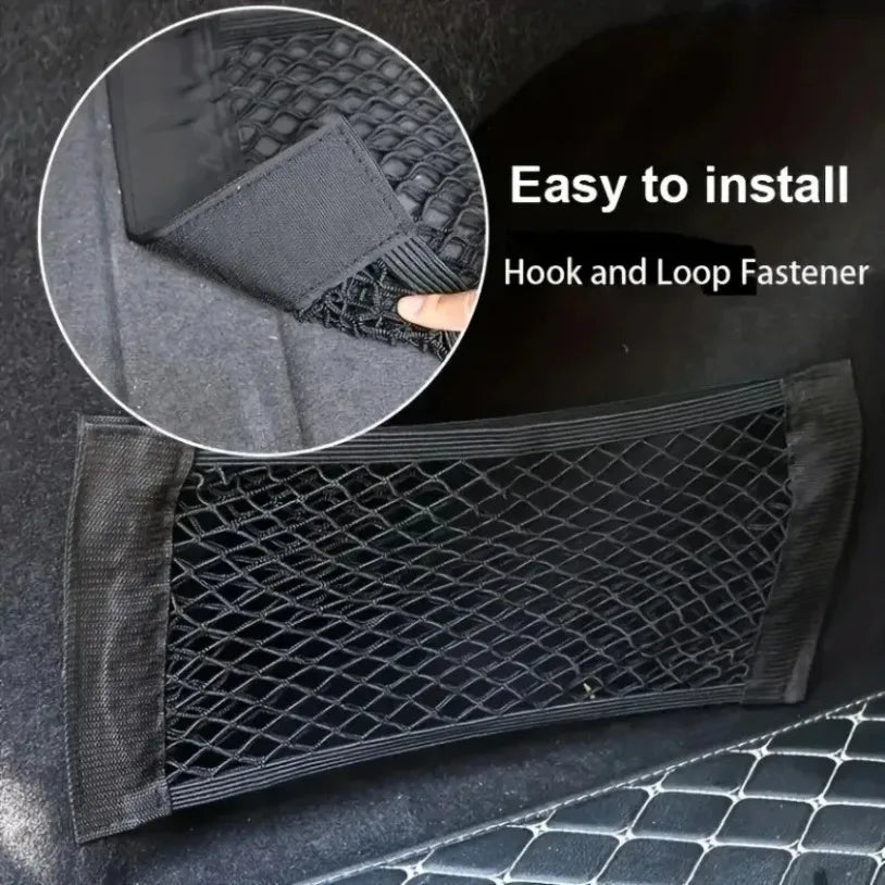 Universal Car Mesh Storage Net | Elastic Trunk & Seat Back Organizer