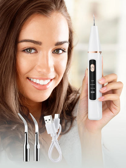 ProHome™ Ultrasonic Tooth Cleaner: Electric Plaque & Tartar Remover with LED Light