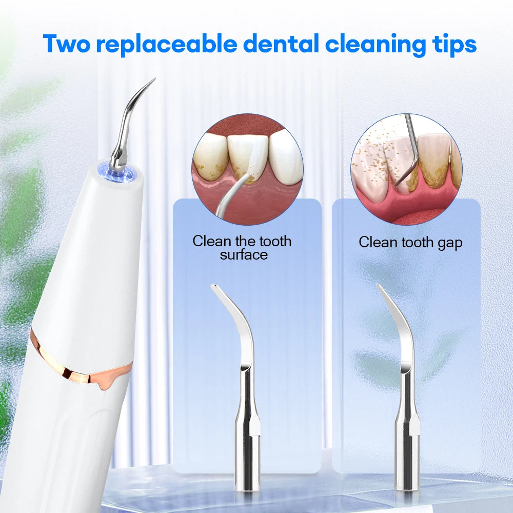 ProHome™ Ultrasonic Tooth Cleaner: Electric Plaque & Tartar Remover with LED Light